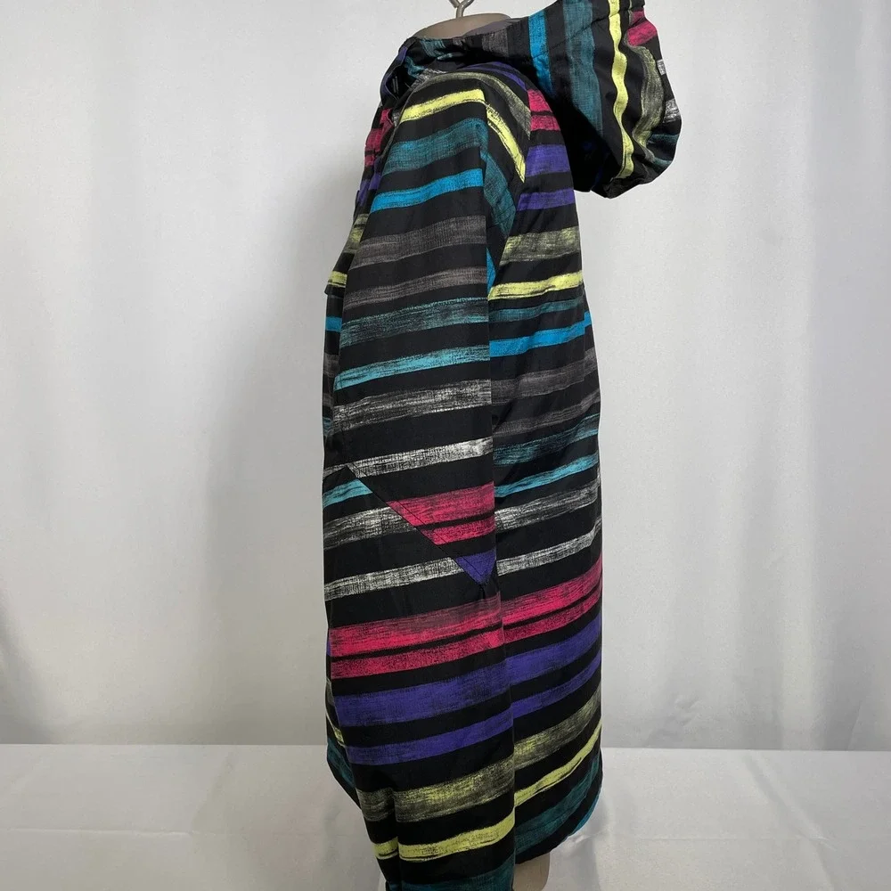 Burton Multicolor Stripes Hooded Winter Coat Ski Snowboard Jacket Women's SMALL - Picture 5 of 14